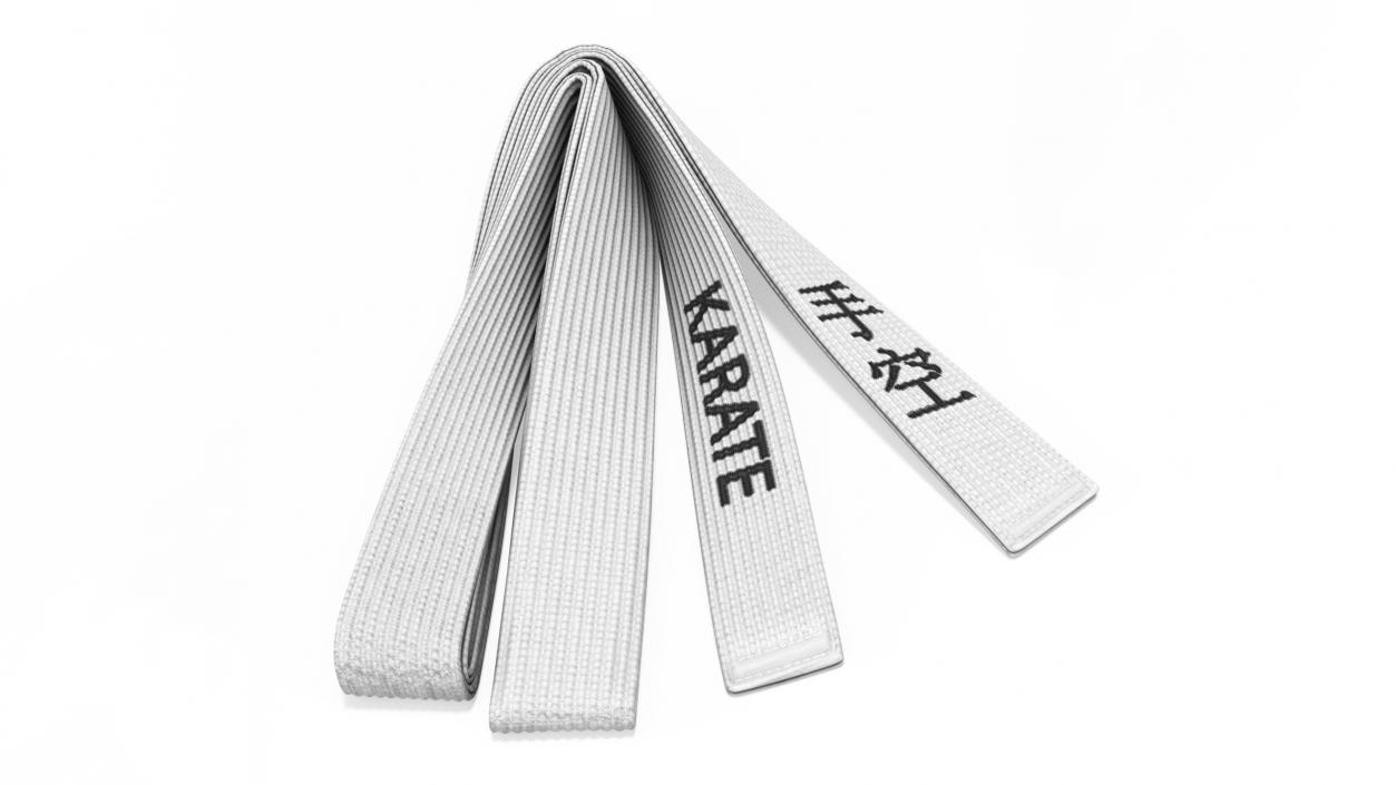 3D Karate White Belt Obi