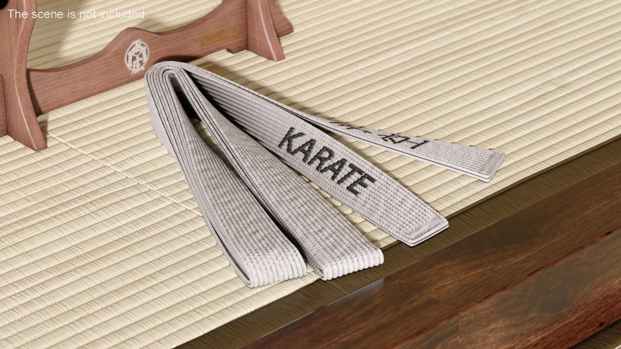 3D Karate White Belt Obi