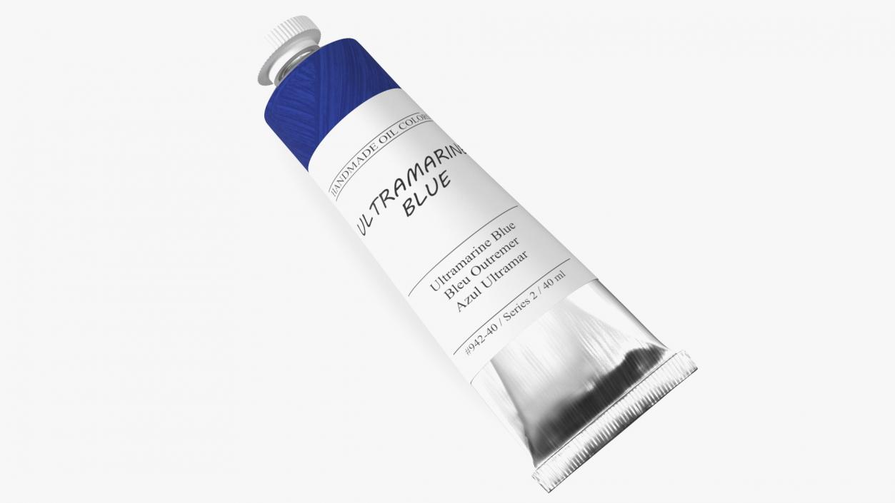 3D Ultramarine Blue Oil Paint Tube