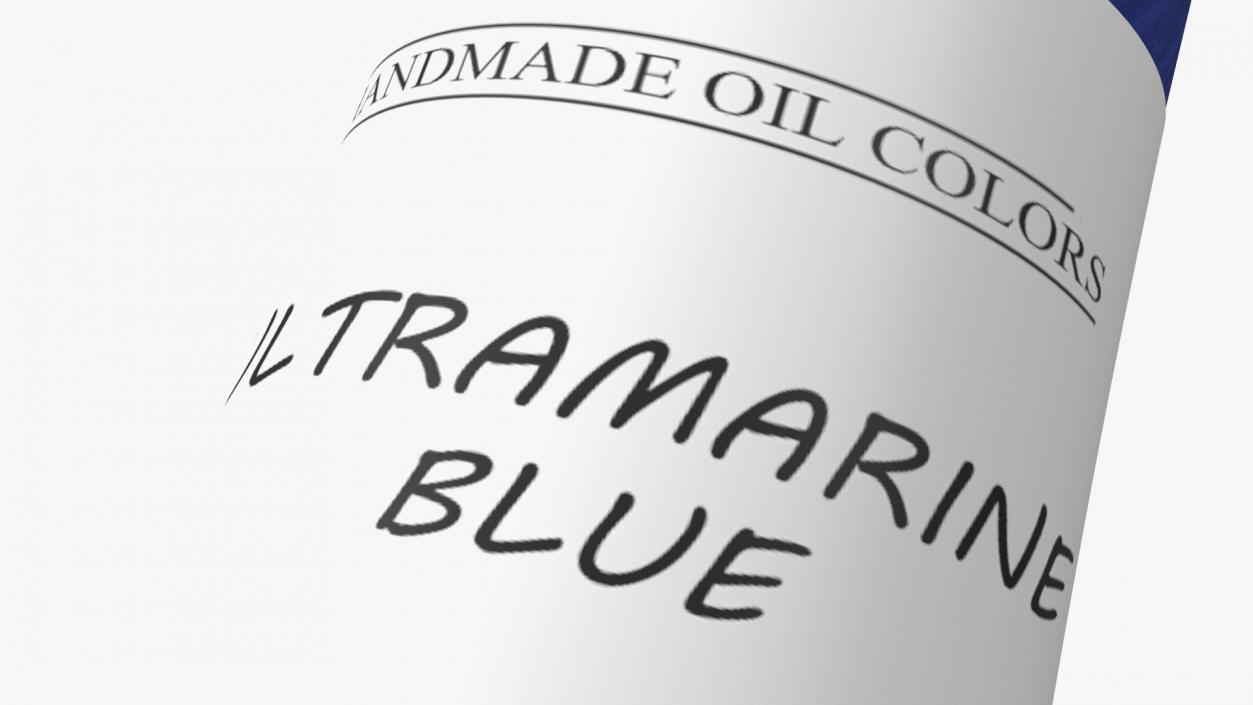 3D Ultramarine Blue Oil Paint Tube