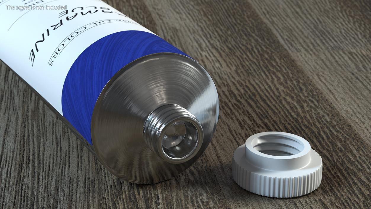 3D Ultramarine Blue Oil Paint Tube