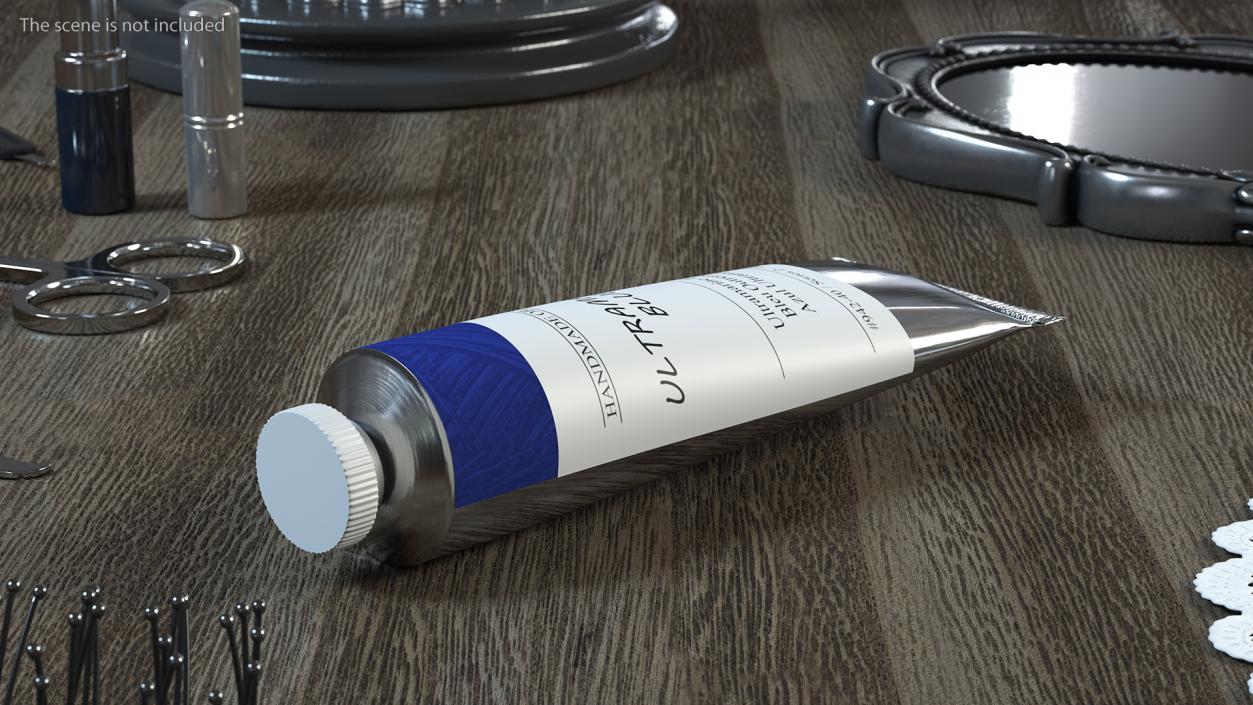 3D Ultramarine Blue Oil Paint Tube