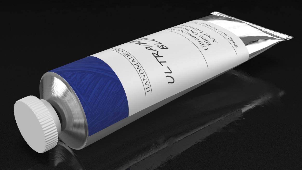 3D Ultramarine Blue Oil Paint Tube