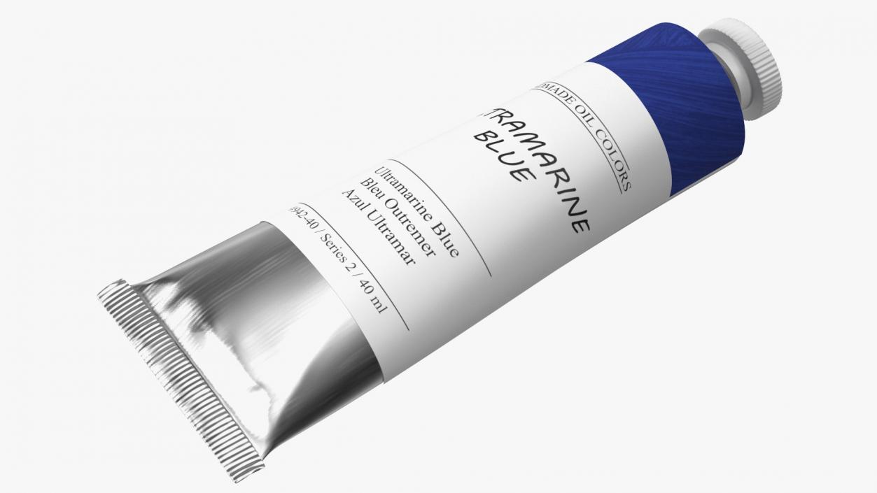 3D Ultramarine Blue Oil Paint Tube