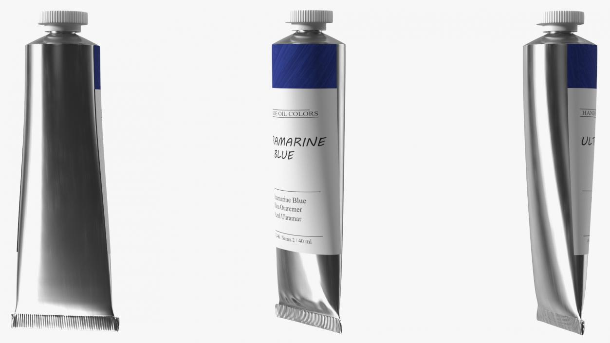 3D Ultramarine Blue Oil Paint Tube