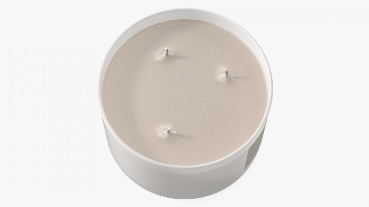 3D model Scented Candle Beige with 3 Wicks 2