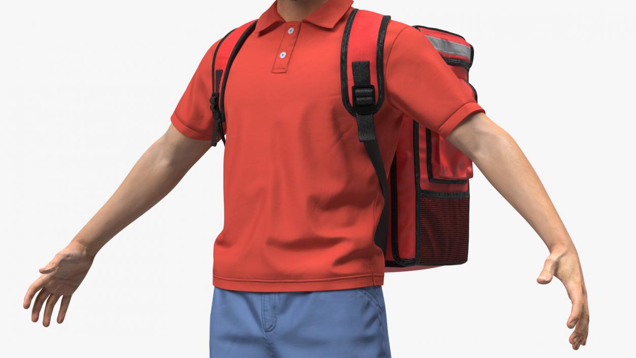 3D Delivery Man Wearing Donald Trump Cap Fur Rigged model