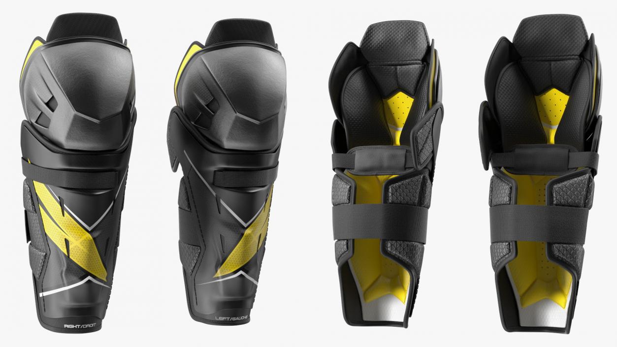 3D model Hockey Shin Guards Yellow