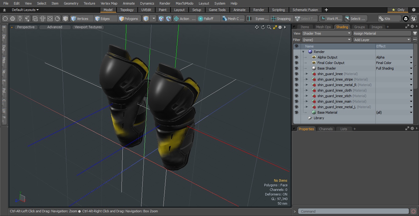 3D model Hockey Shin Guards Yellow