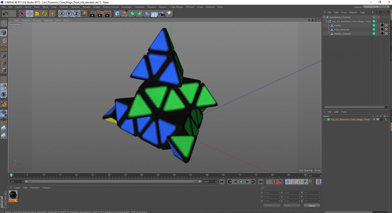 3x3 Pyraminx Cube Magic Twist 3D model