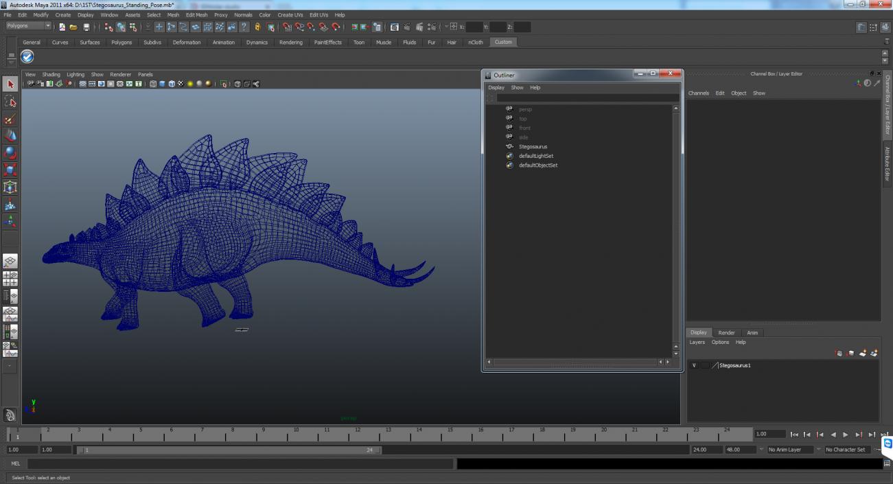 3D model Stegosaurus Standing Pose