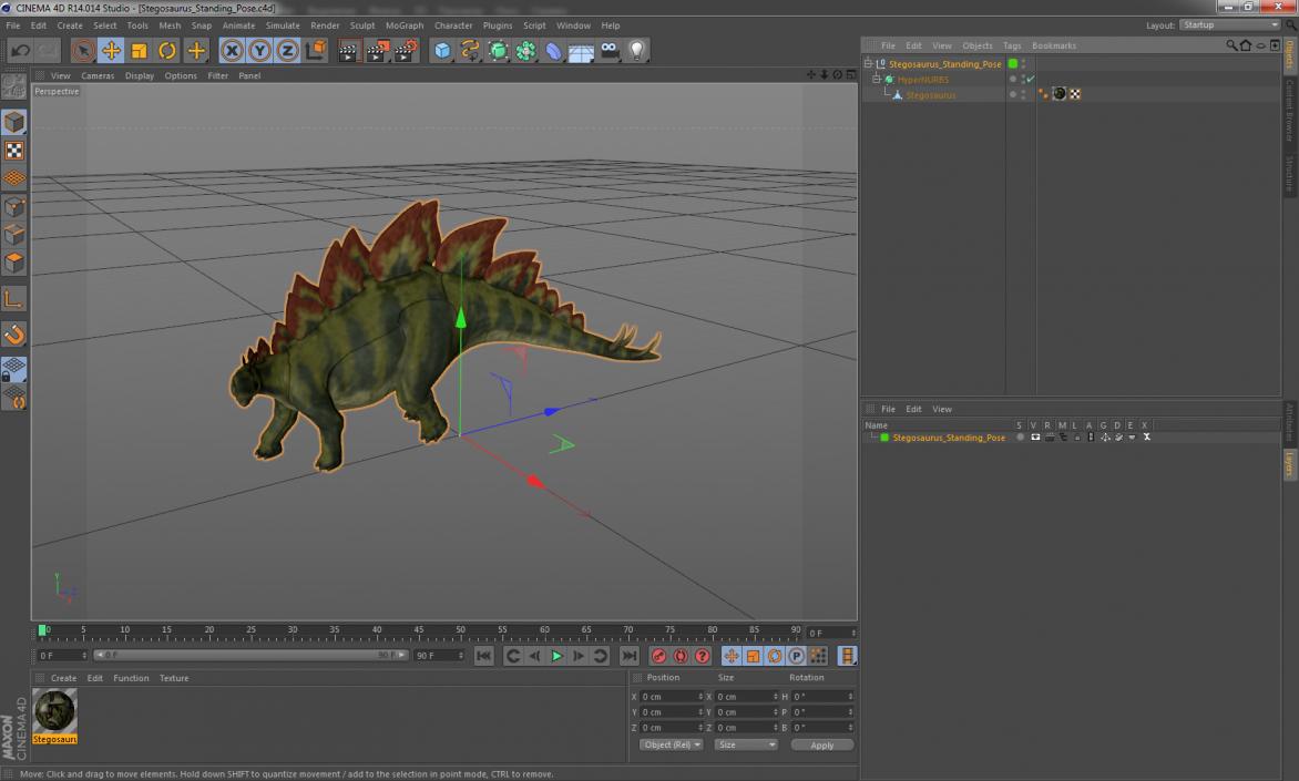 3D model Stegosaurus Standing Pose