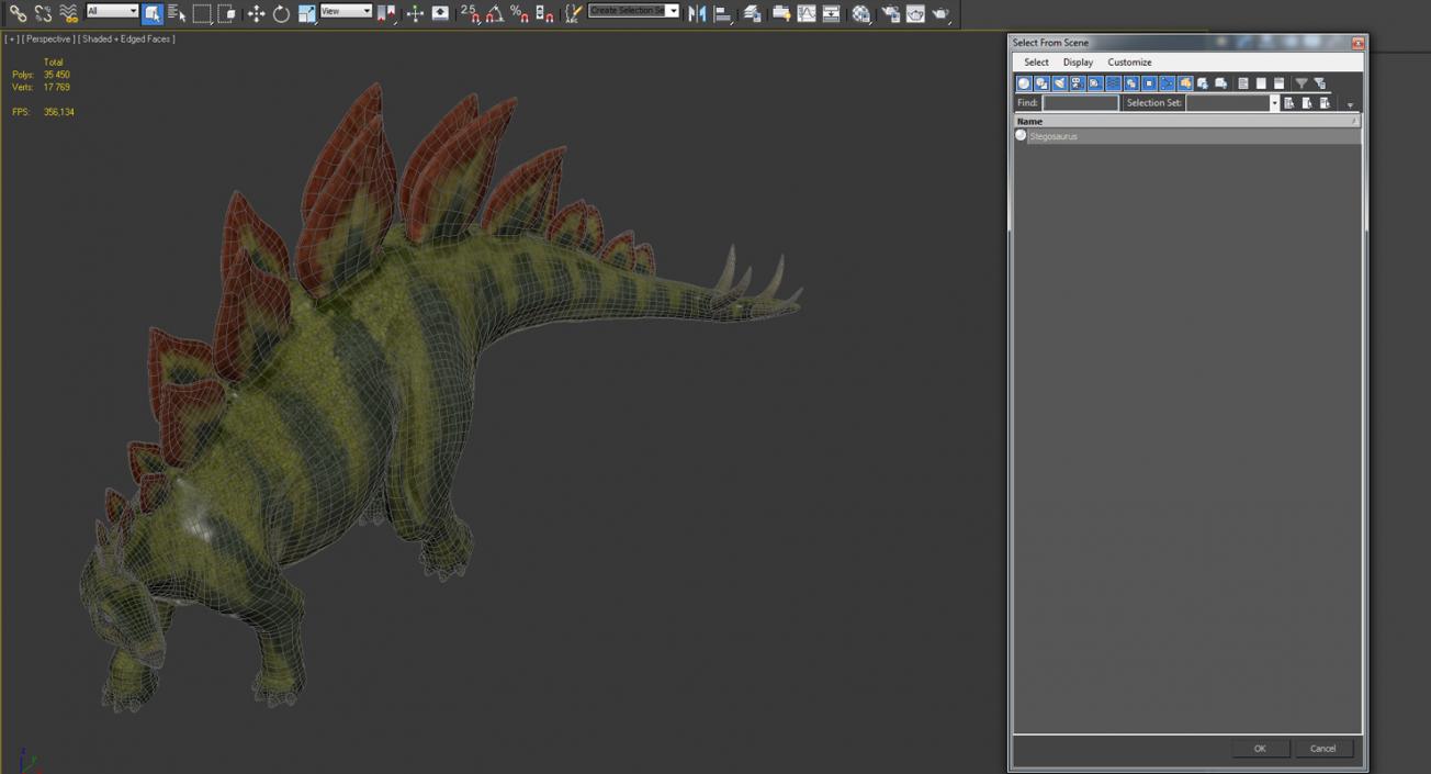 3D model Stegosaurus Standing Pose