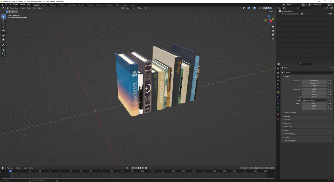 3D model Books For Shelf