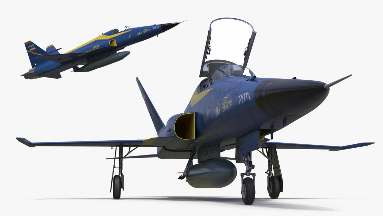 HESA Saeqeh Iranian Combat Aircraft Blue Rigged 3D