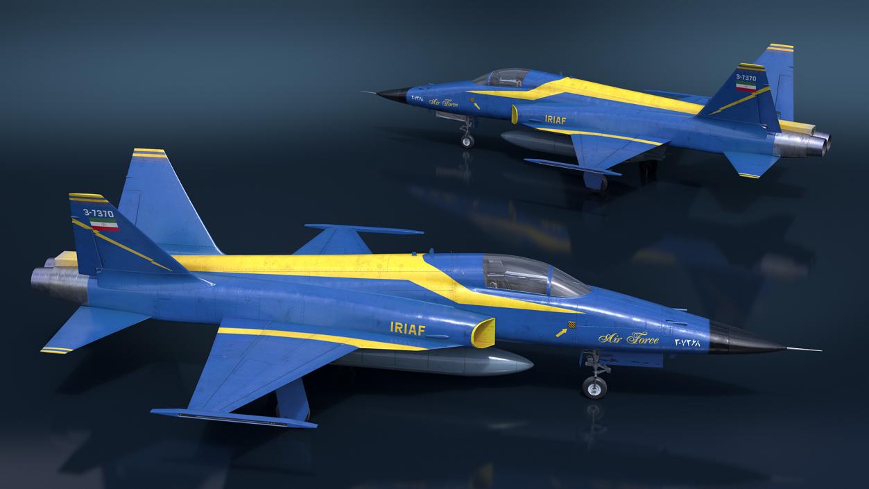 HESA Saeqeh Iranian Combat Aircraft Blue Rigged 3D