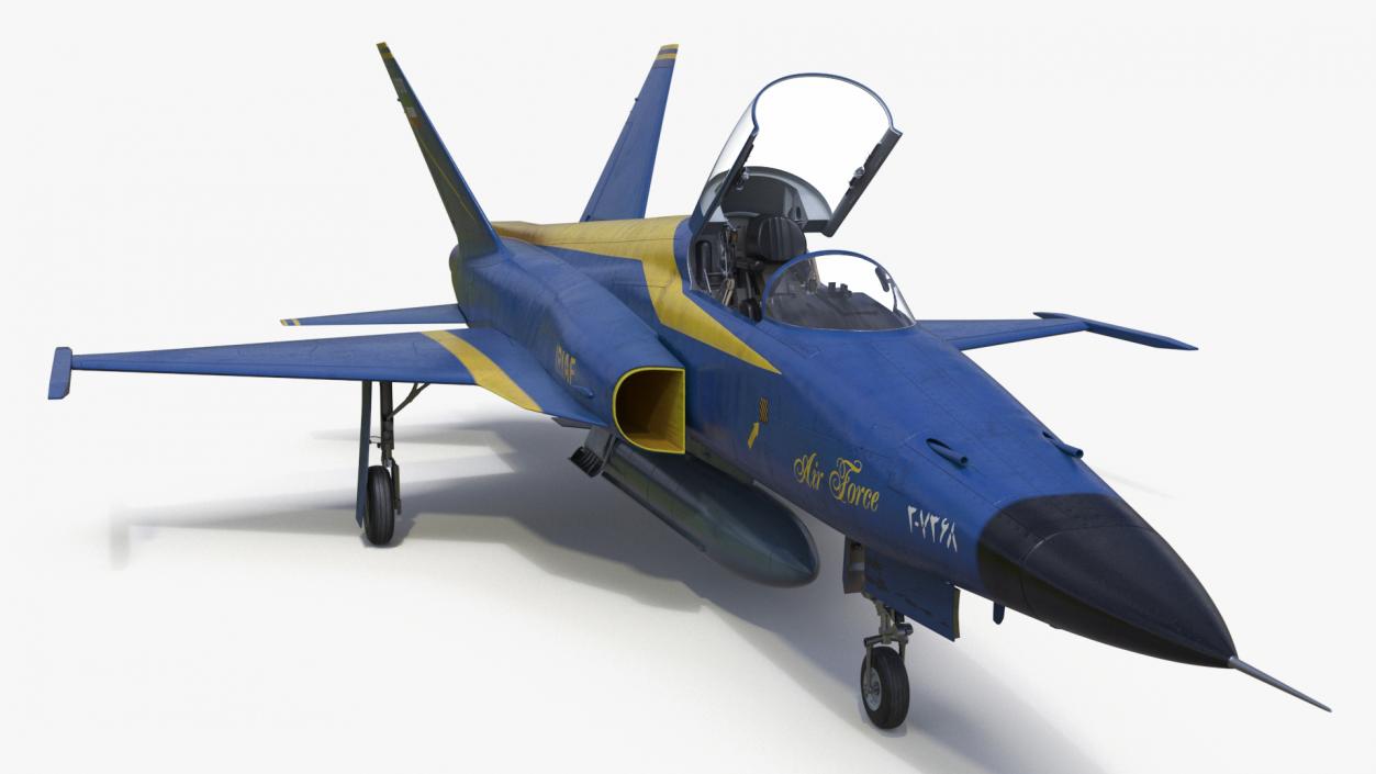 HESA Saeqeh Iranian Combat Aircraft Blue Rigged 3D