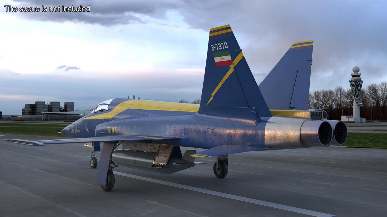 HESA Saeqeh Iranian Combat Aircraft Blue Rigged 3D