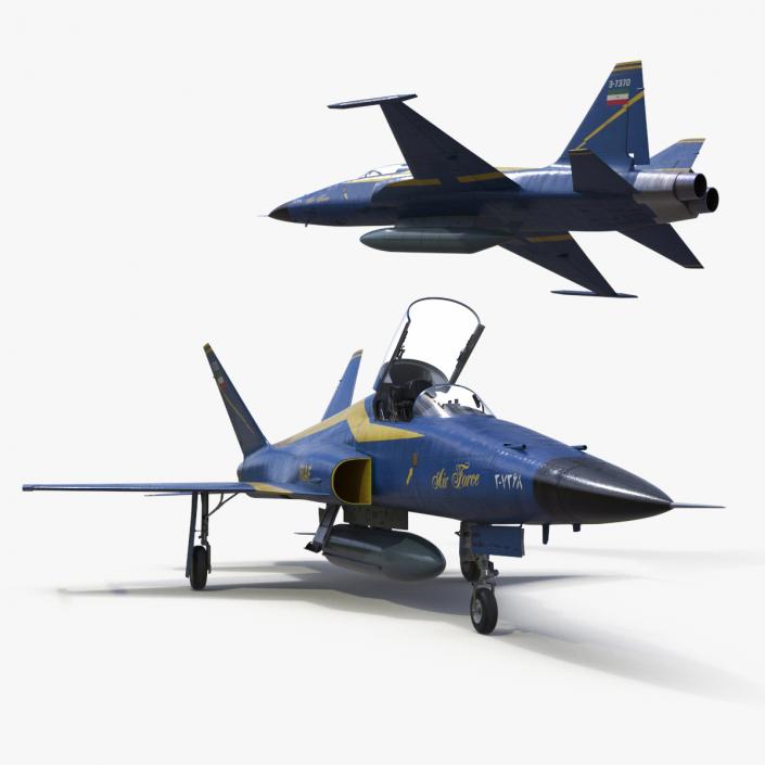 HESA Saeqeh Iranian Combat Aircraft Blue Rigged 3D