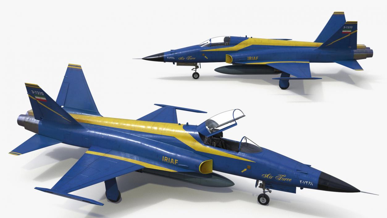 HESA Saeqeh Iranian Combat Aircraft Blue Rigged 3D