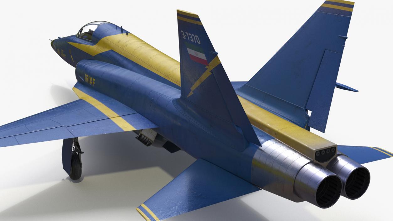 HESA Saeqeh Iranian Combat Aircraft Blue Rigged 3D