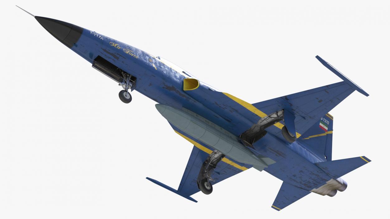 HESA Saeqeh Iranian Combat Aircraft Blue Rigged 3D