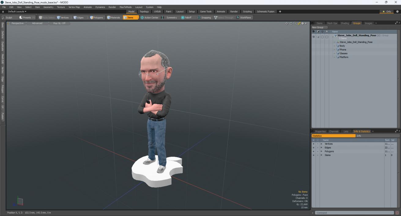 Steve Jobs Doll Standing Pose for 3D Print 2 3D model