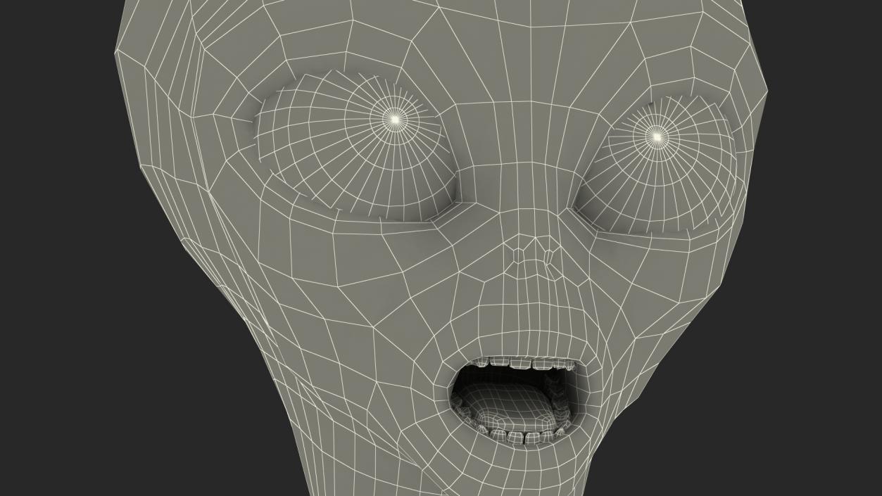 3D Cartoon Alien Head model