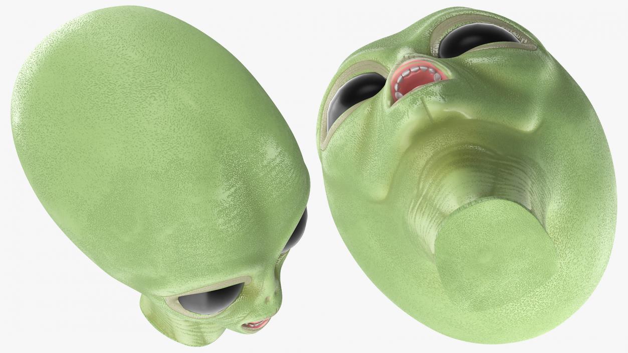 3D Cartoon Alien Head model