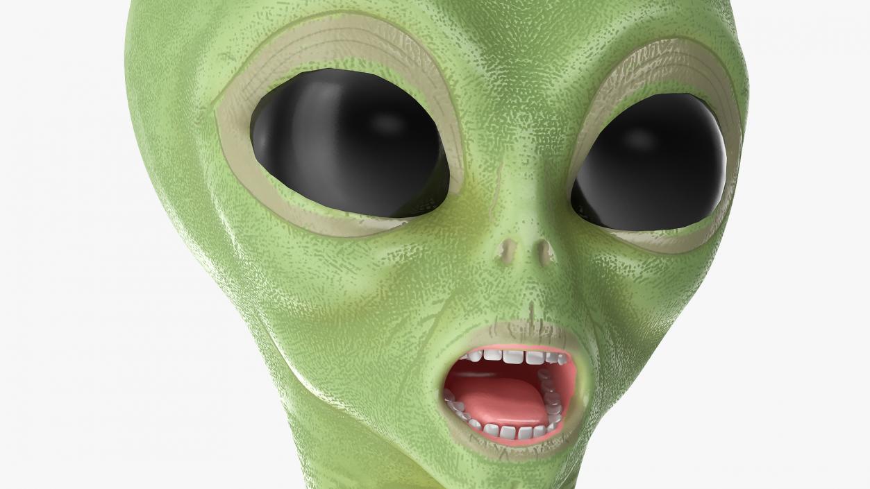 3D Cartoon Alien Head model