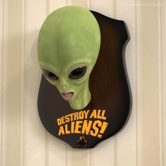 3D Cartoon Alien Head model