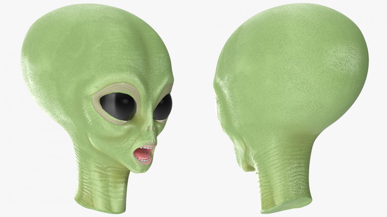 3D Cartoon Alien Head model