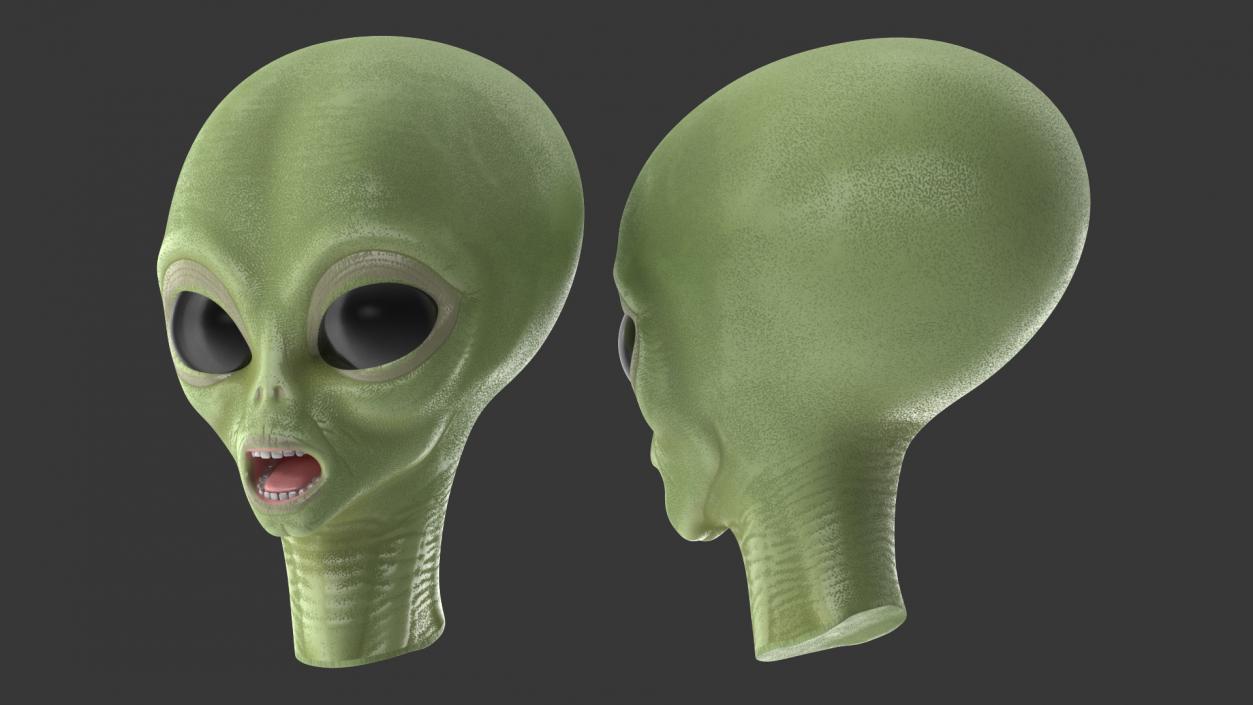 3D Cartoon Alien Head model