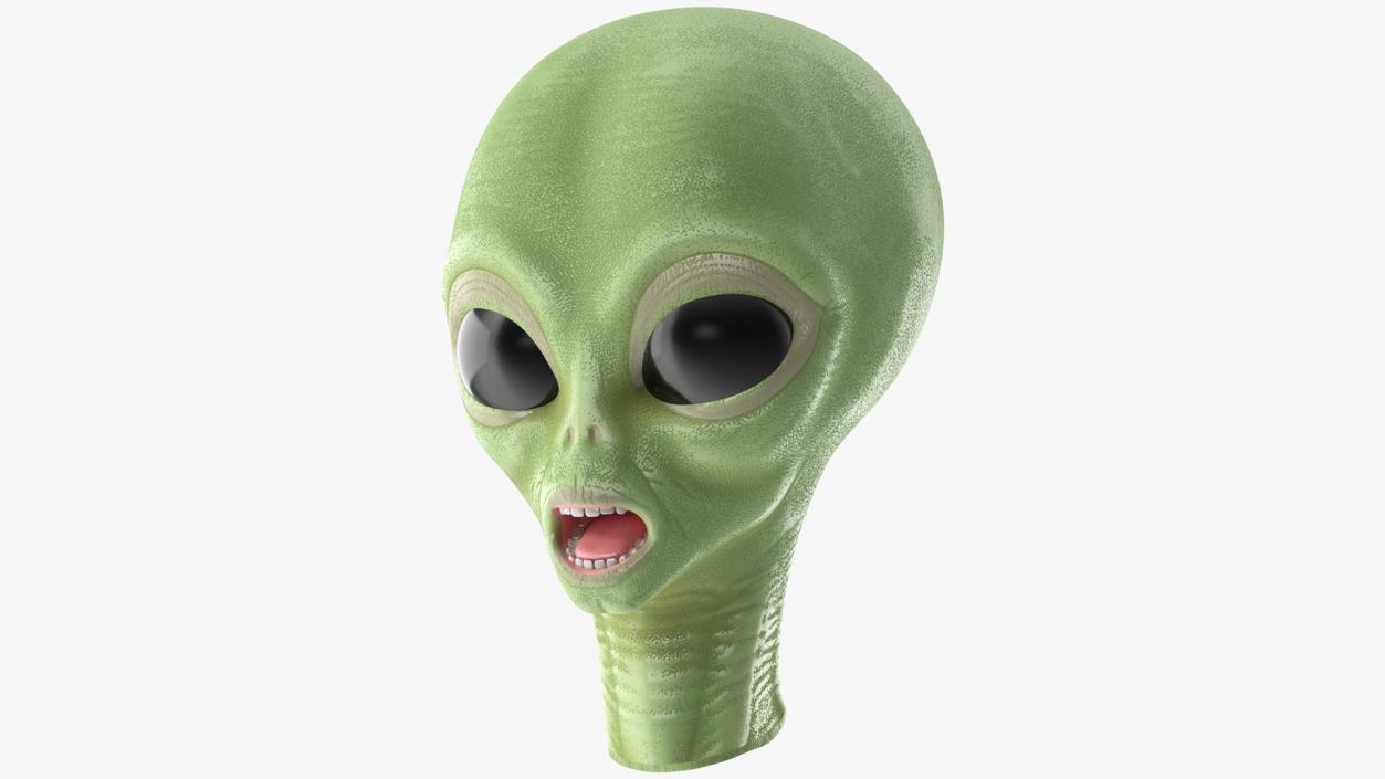 3D Cartoon Alien Head model