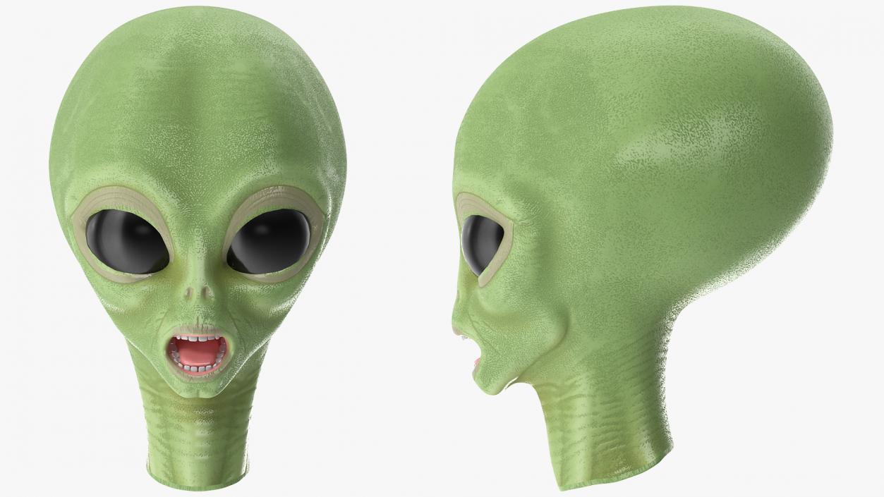 3D Cartoon Alien Head model