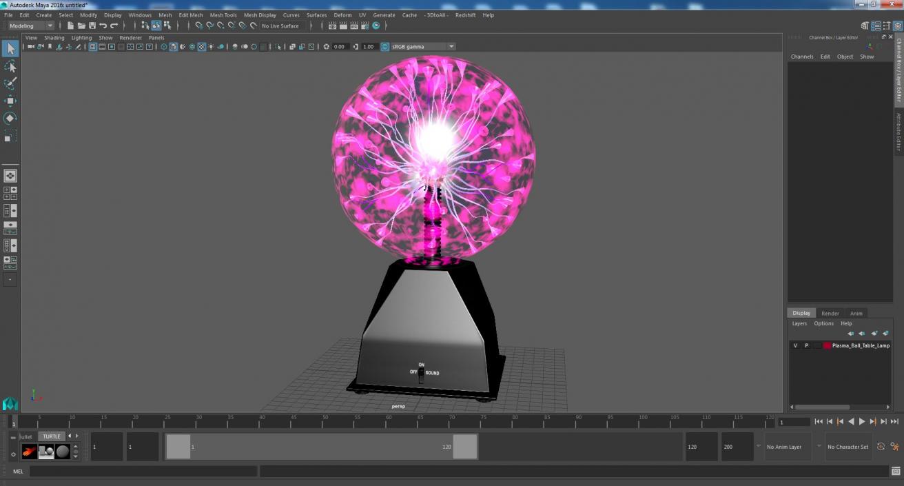 Plasma Ball Table Lamp 3D