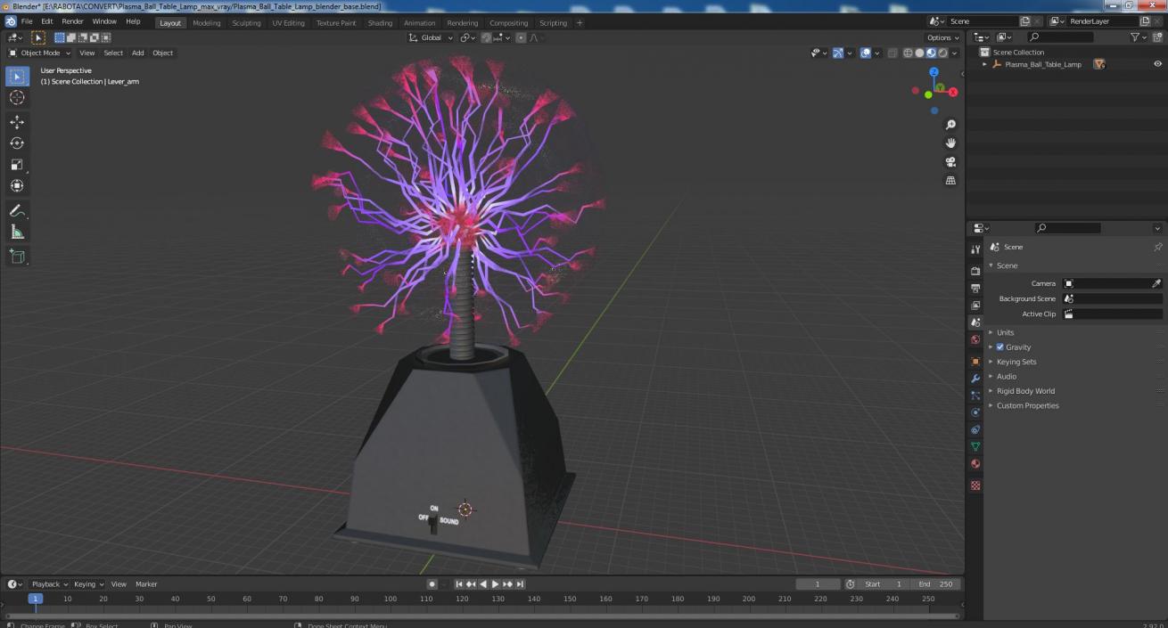 Plasma Ball Table Lamp 3D