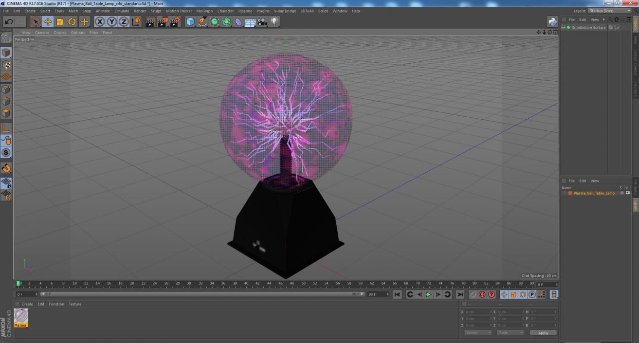 Plasma Ball Table Lamp 3D