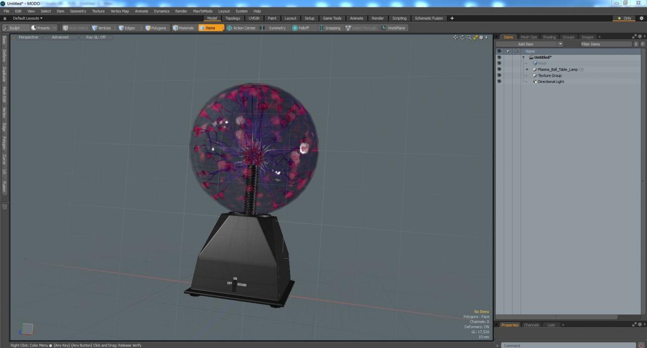 Plasma Ball Table Lamp 3D