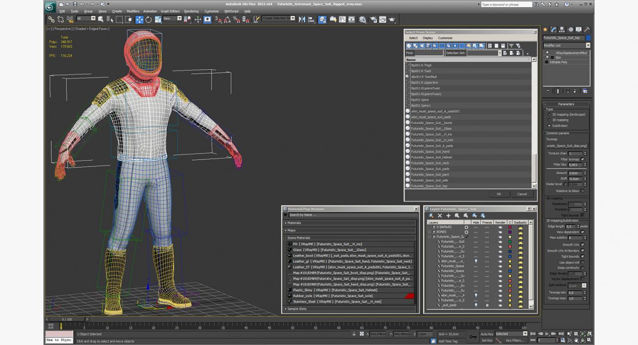 3D Futuristic Astronaut Space Suit Rigged model