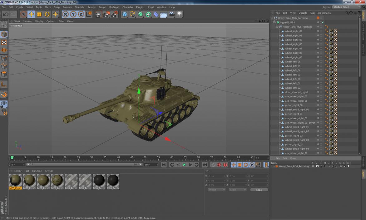 3D Heavy Tank M26 Pershing model