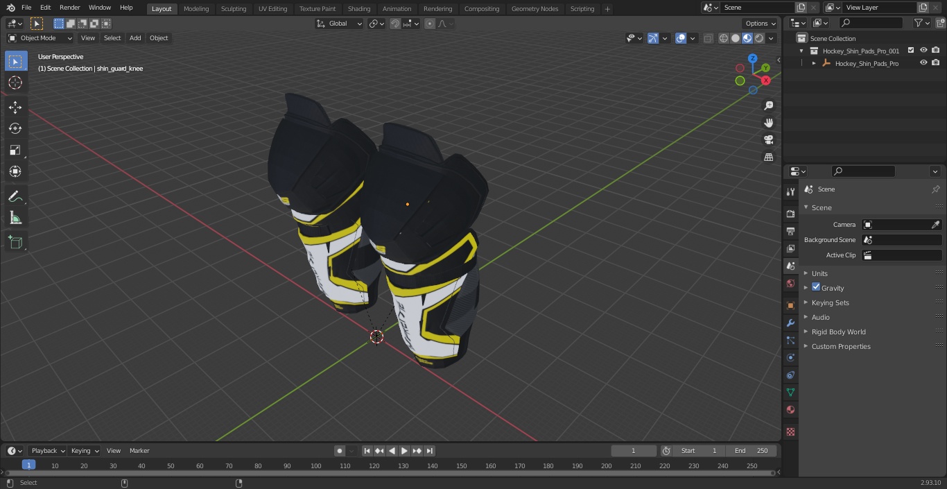 3D model Hockey Shin Pads Pro