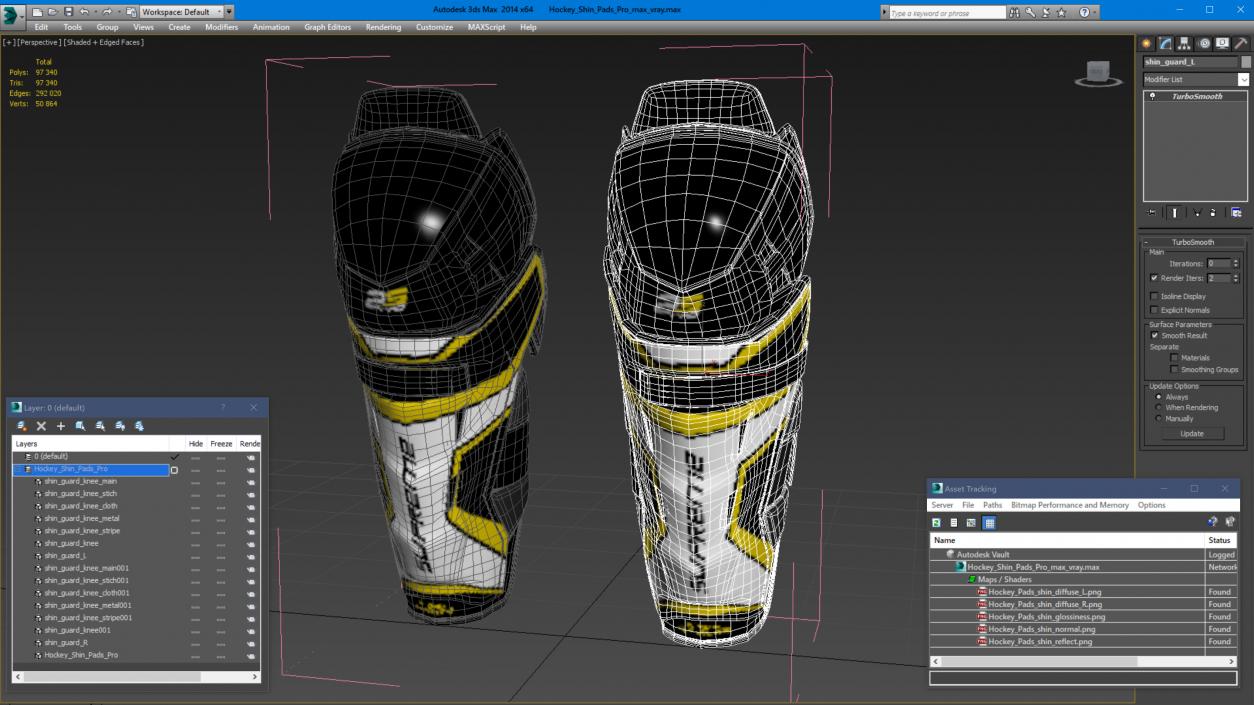 3D model Hockey Shin Pads Pro