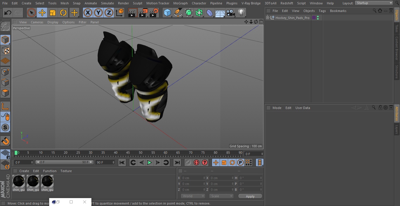 3D model Hockey Shin Pads Pro