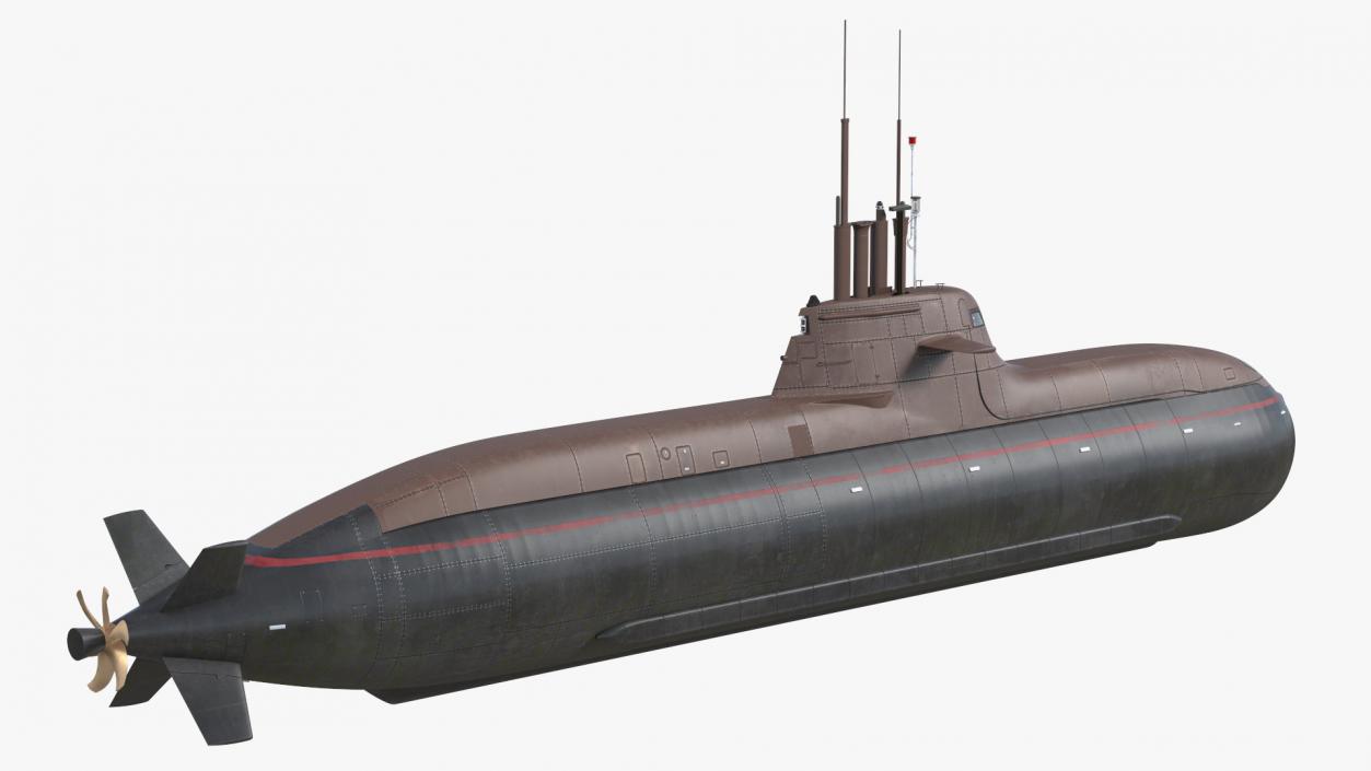 Submarine HDW Class 212A Dry Rigged for Cinema 4D 3D model