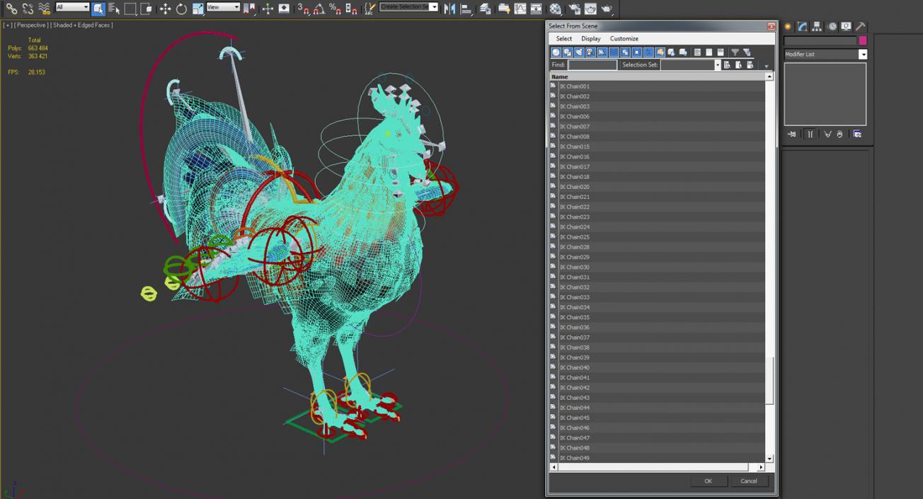 Rooster Rigged 3D model