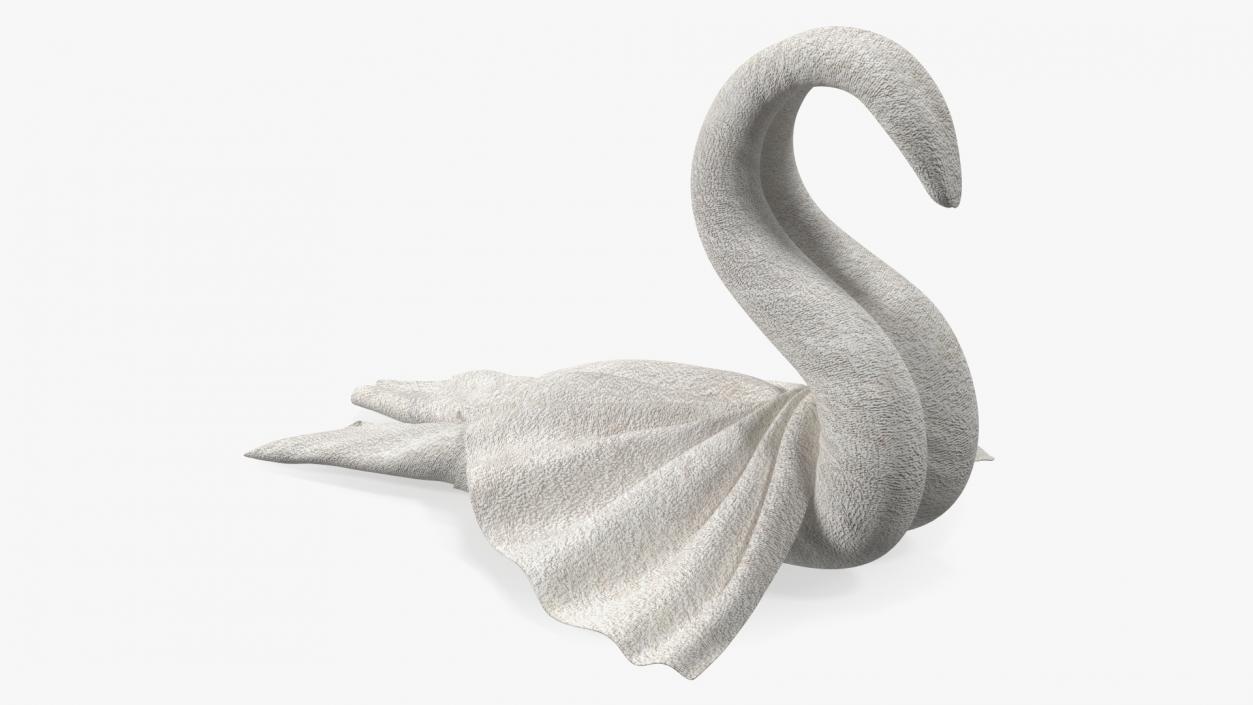 Beautiful Towel Swan Spread Wings White 3D model