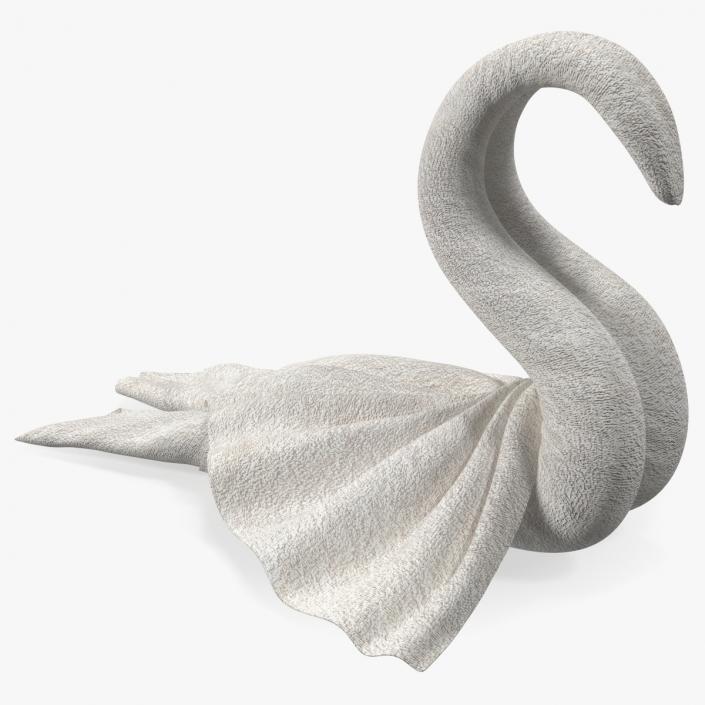 Beautiful Towel Swan Spread Wings White 3D model