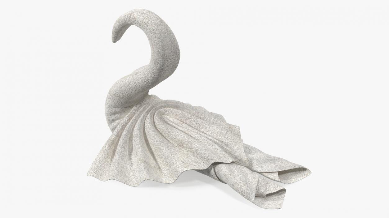 Beautiful Towel Swan Spread Wings White 3D model