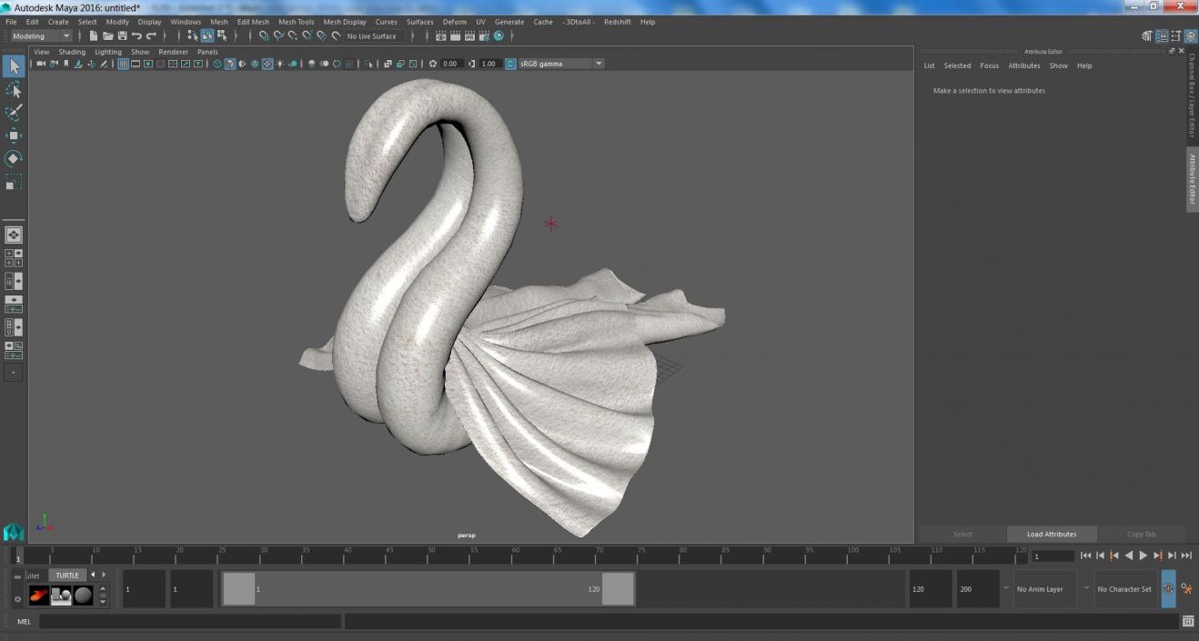 Beautiful Towel Swan Spread Wings White 3D model